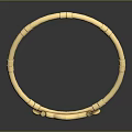 Gold Metallic Bracelet With Eye Shaped Decoration And Spiral Accents