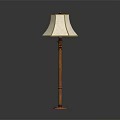 Classic Wooden Floor Lamp With White Fabric Shade And Elegant Design