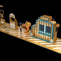 Cartoon Tiger Themed Check in Photo Spot With Striped Booth And Street Style Signs