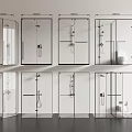 Modern Shower Systems Featuring Handheld and Overhead Heads in Various Designs 3d model