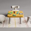 Modern Children's Table and Chair Children's Table and Chair Combination 3d model