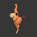 Cartoon Giraffe Game Movie Character With Orange Spots Exaggerated Proportions Pink Hooves Standing Pose
