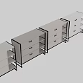 Modern Wooden Dresser With Metal Frame Different Colors Drawers And Shelves