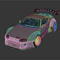 Gray Toyota TRD Modified Race Car With Rear Wing And Number 34