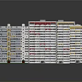 Urban Residential High Rise Buildings With Colorful Balconies Modern Design And Window Arrangements