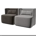Light Gray Fabric Single Sofa With Armrest And Comfortable Cushion In Modern Design 3d model
