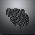 Fantasy Mythical Ram With Multiple Curved Horns And Textured Woolly Body 3D Artwork