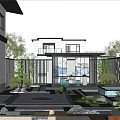 New Chinese Courtyard Landscape 3d model