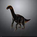 Detailed Orange Red Dinosaur 3D Model With Long Claws In Standing Pose 3d model
