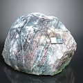 Natural Stone With Colorful Texture And Attached Metal Plaque