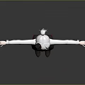 Anime Style Female Character 3D Model With White Hair Black Vest And Red Accents