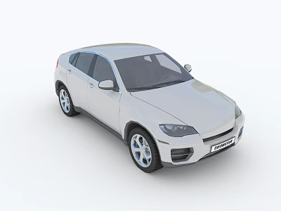 Silver SUV Car Featuring Sleek Design On White Background 3d model