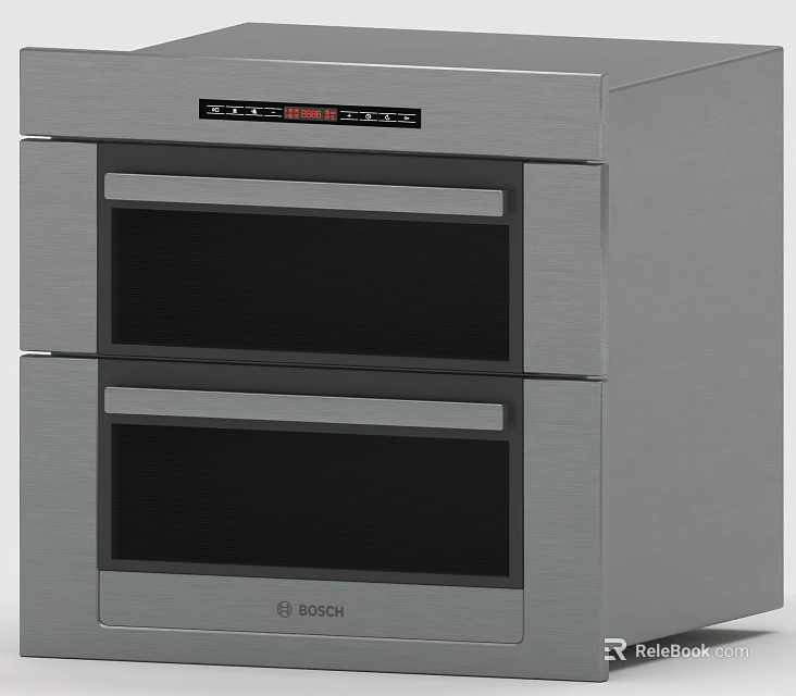 Modern Bosch Stainless Steel Double Ovens Kitchen Appliances 3d model 