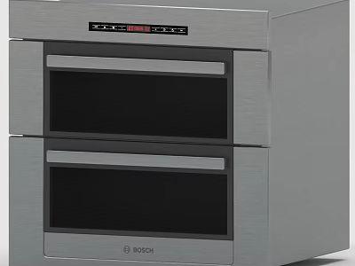 Modern Bosch Stainless Steel Double Ovens Kitchen Appliances 3d model