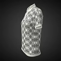 Gray And White Diamond Pattern Collared Short Sleeve Polo Shirt Design