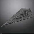 Gray Triangular Spacecraft With Multi Layered Structure And Detailed Surface Texture For Cosmic Exploration