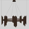 Elegant Modern Chandelier Featuring Metallic Circular Frame And Vertical Strips 3d model