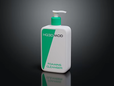 HOSE MOD Foaming Cleanser White Bottle With Green Pump Design 3d model