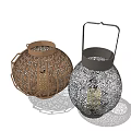 Brown And Black Decorative Candle Lanterns With Woven Patterns And Laser Cut Designs