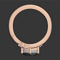 Rose Gold Ring Featuring Large White Gemstone And Small Pink Accent Stones