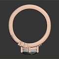 Modern Ring Diamond Ring 3d model