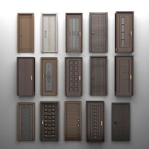 Modern swing door wooden door 3d model