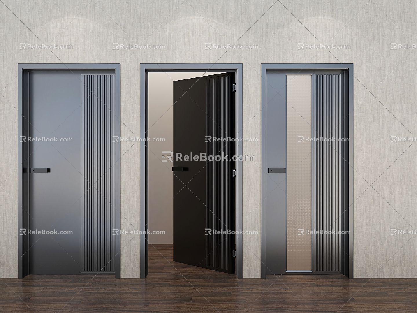 Swing door, room door, toilet door 3d model