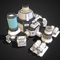 Industrial Technical Equipment With Multiple Mechanical Modules And Different Shaped Connector Components