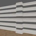 Gray And White Striped Wall Paneling With Layered Lines Modern Minimalist Design