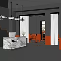 Modern Front Desk Gym Front Desk 3d model