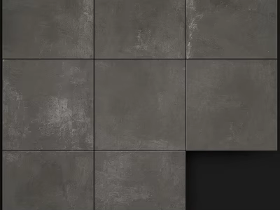 Gray Textured Tiles In 3x3 Grid With Worn Surface Design Elements 3d model