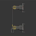 Mechanical Lifting Pulley System With Metal Chain And Hook Components