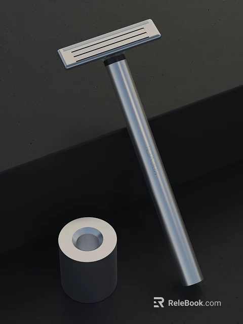 Modern Silver Long Rod With White Circular Base For Daily Living Necessities 3d model 