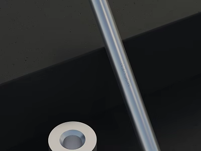 Modern Silver Long Rod With White Circular Base For Daily Living Necessities 3d model