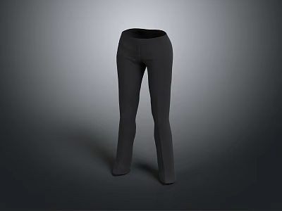 Black Slim Fit Casual Pants With Stretchy Fabric For Daily Wear 3d model