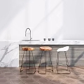Modern Bar Chair Combination Dining Table and Chair Combination 3d model