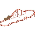 Thrilling Roller Coaster Amusement Equipment With Orange Curved Track And Small Car