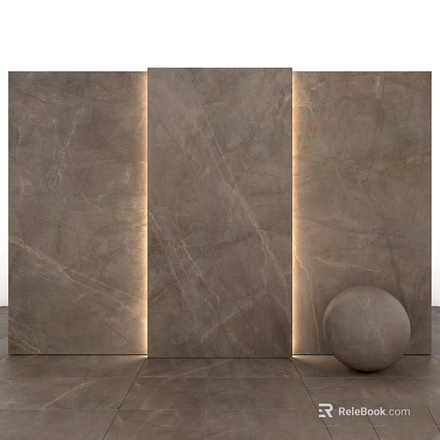 Modern Interior Architectural Components With Marble Panels Lighting And Sphere 3d model 