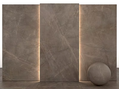 Modern Interior Architectural Components With Marble Panels Lighting And Sphere 3d model