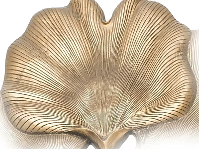 Shower Sauna Interior With Golden Leaf Shaped Metallic Texture Decorative Ornament 3d model