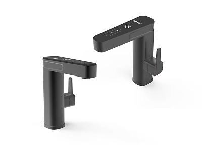 Modern Black Faucet Design With Sleek Structure And Contemporary Style Features 3d model