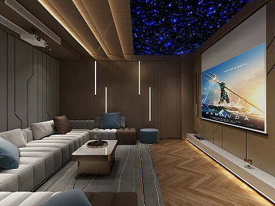 Light Luxury AV Room Home AV Room 3d model