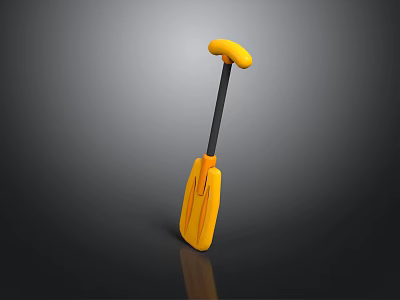 Yellow Manual Mixing Tool With Black Rod Plastic Blades And Yellow Grip For Home Use 3d model