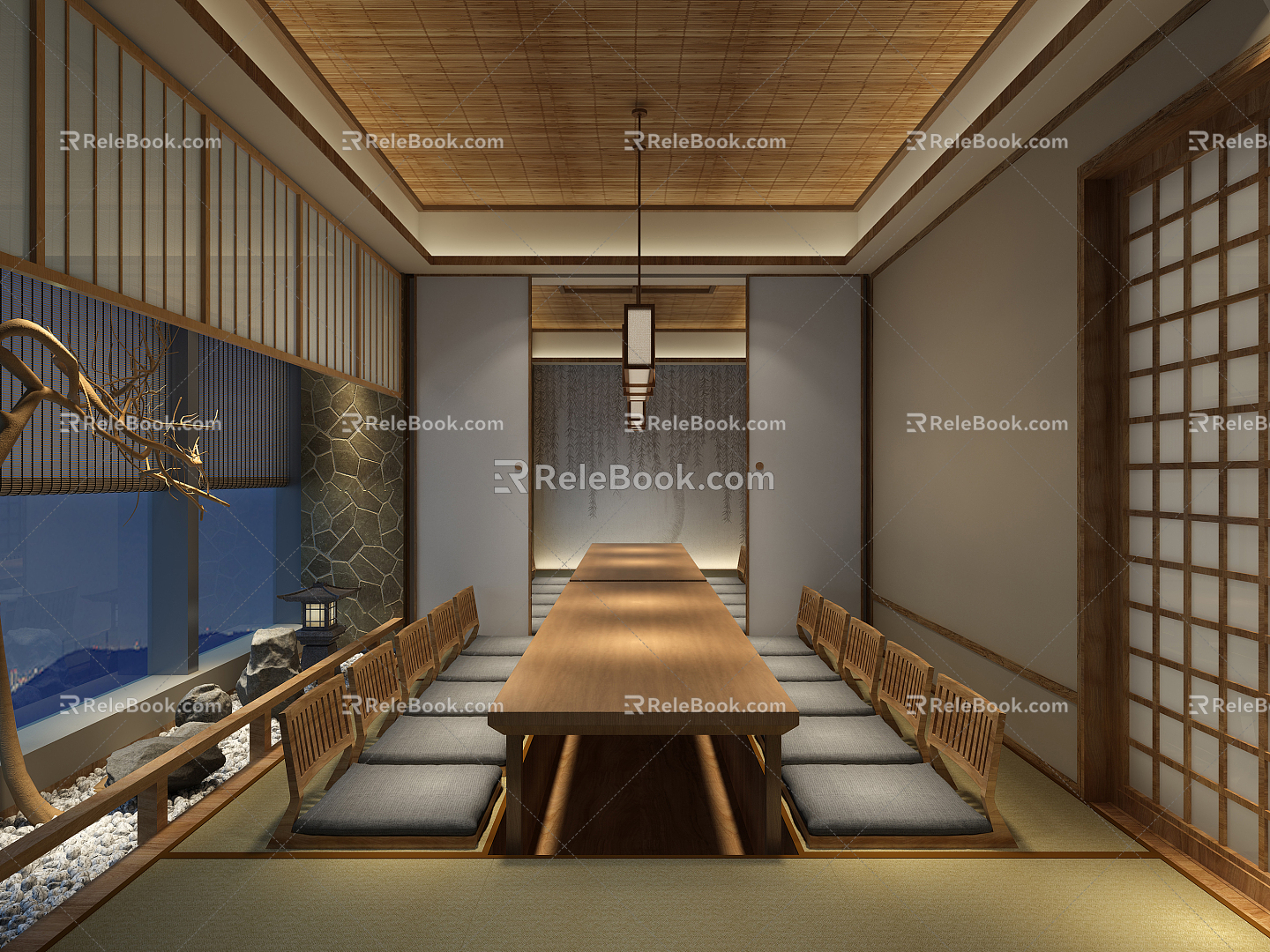 Japanese-style private rooms Japanese cuisine box 3d model