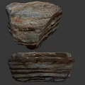 Two Pieces Of Stone Wood With Natural Layered Texture And Rustic Organic Pattern