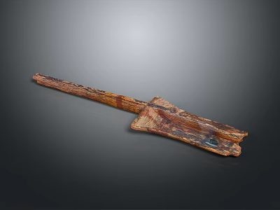 Antique Handcrafted Wooden Tool With Natural Grain Texture And Rustic Vintage Design 3d model