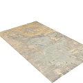 Modern Square Area Rug With Gray And Yellow Abstract Artistic Texture