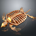 Golden Turtle Decorative Sculpture With Intricate Hollow Design And Metallic Shine