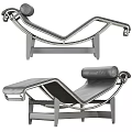 Modern Stylish Lounge Chair With Metal Frame And Leather Cushion Design
