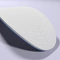 Contemporary Curved White Objects With Mesh Texture And Blue Edge Accents